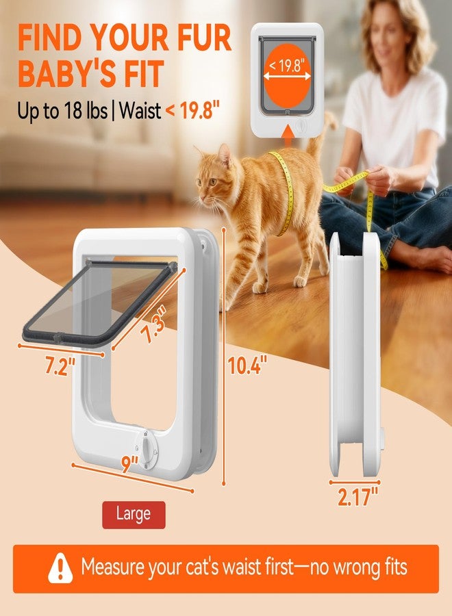 LIBBEPET Cat Door Interior Door, Push & Turn 4-Way Lock Indoor Cat Doors, Reinforced ABS Frame Pet Doors for Cats Up to 18 lbs, Easy DIY Installation for Interior and Exterior Doors, Lagre - Image 5