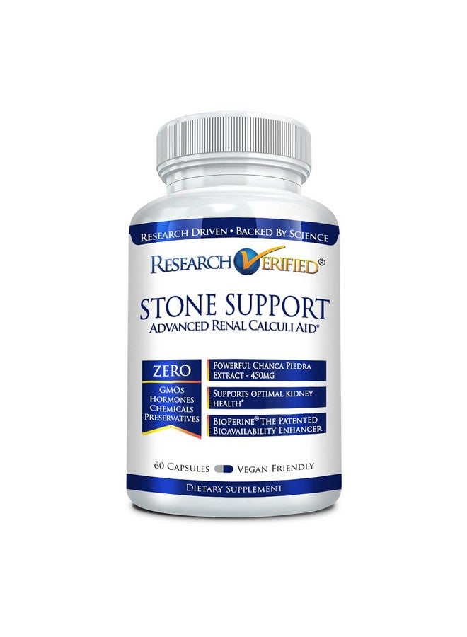 Research Verified Stone Support - Optimal Kidney Stone Defense - Chanca Piedra, Crataeva Nurvala, BioPerine - Vegan - 60 Capsules - Image 1