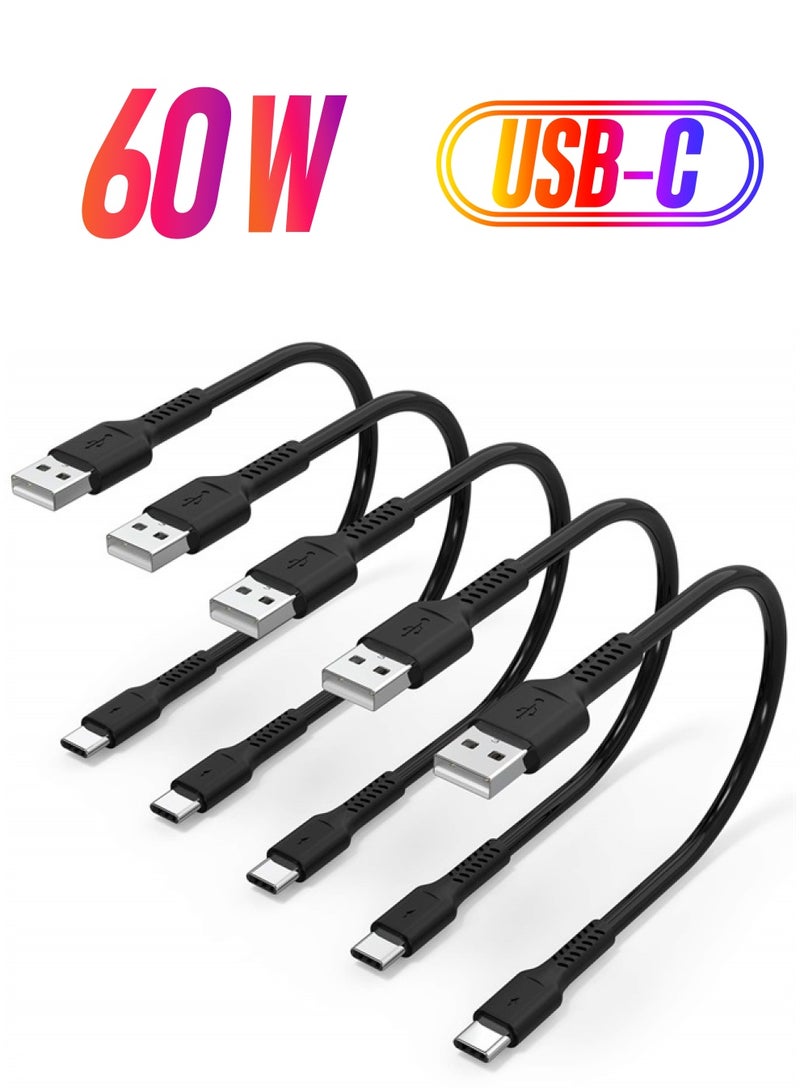 Umefly 6 inch Short Fast Charging Cord, 5 Pack Durable USB A to USB Type C 3A Cable for Charging Station Compatible with Samsung Galaxy Note 9 10 S10 S20 S30 OnePlus 7T 8T LG V30 V40  - Image 1