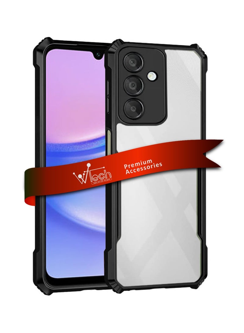 دبليو تيك سامسونج جالاكسي A15 4G / 5G 2023 هجين TPU سيليكون مع مصدات درع مرتفعة غطاء نحيف - أسود - Image 1