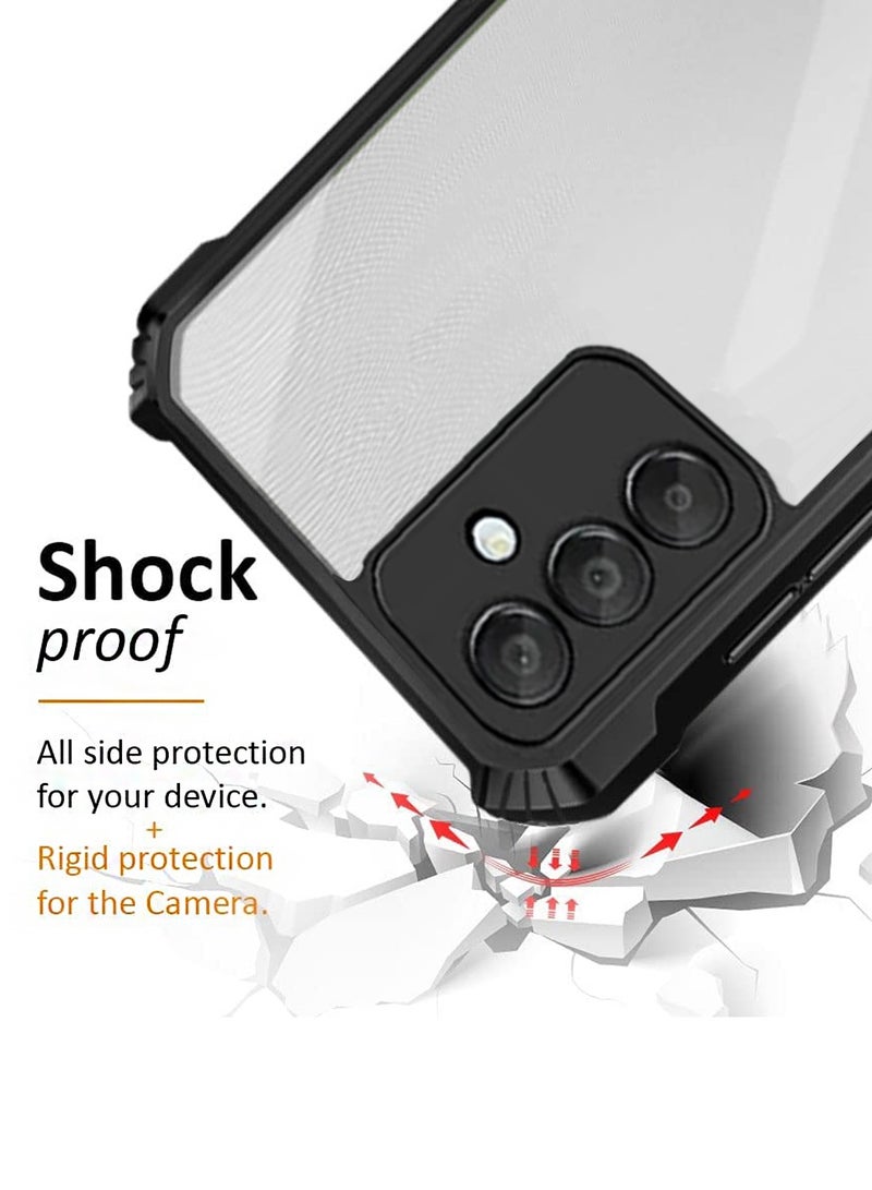 دبليو تيك سامسونج جالاكسي A15 4G / 5G 2023 هجين TPU سيليكون مع مصدات درع مرتفعة غطاء نحيف - أسود - Image 4