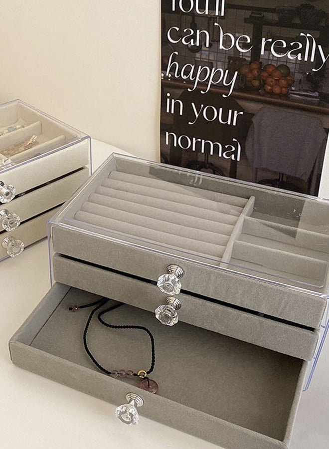 Ladies' multi-functional jewelry storage box and organizer, earrings,  rings, necklaces, bracelets and jewelry tray storage box  - Image 2