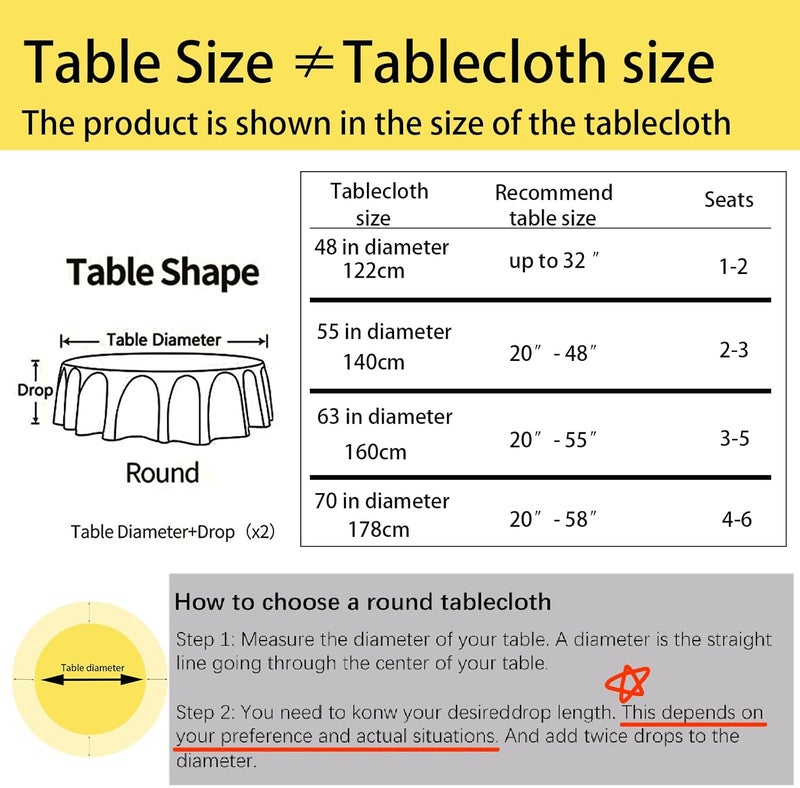 Fhberni Heavy Weight Round Tablecloth Decorative Solid Color Table Cover Cotton Linen Table Cloth for Kitchen Dining Home Tabletop Decoration Aqua Round  63 - Image 4