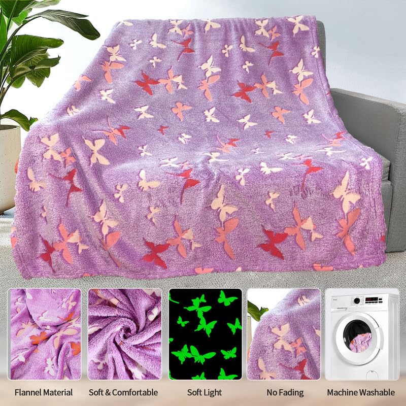 COMFAR Butterfly Blanket for Women/Girls, Butterfly Gifts for Women Adults, Cute Blankets for Teen Girls, Personalized Blankets for Adults/Kids,Soft Fleece Blanket and Throw,Birthday 40"x 50" - Image 4