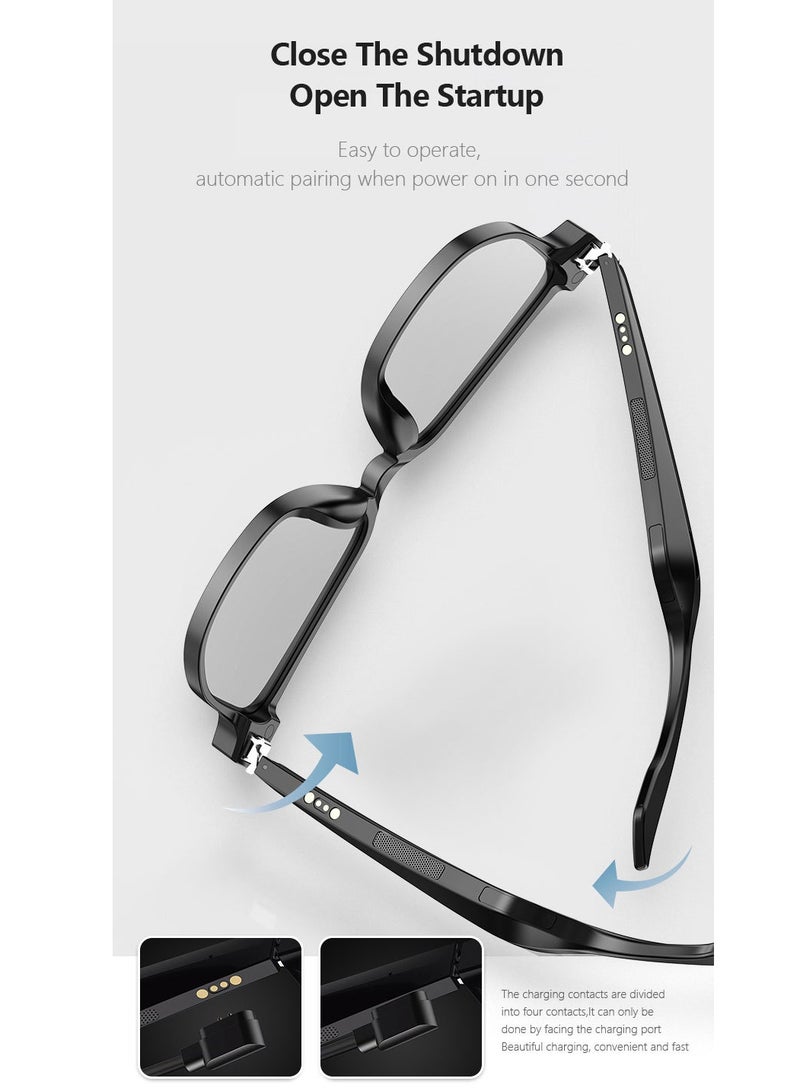 نظارات شمسية مضادة للضوء الأزرق، سماعة رأس بخاصية البلوتوث، نظارات ذكية صوتية بتقنية الذكاء الاصطناعي - Image 5