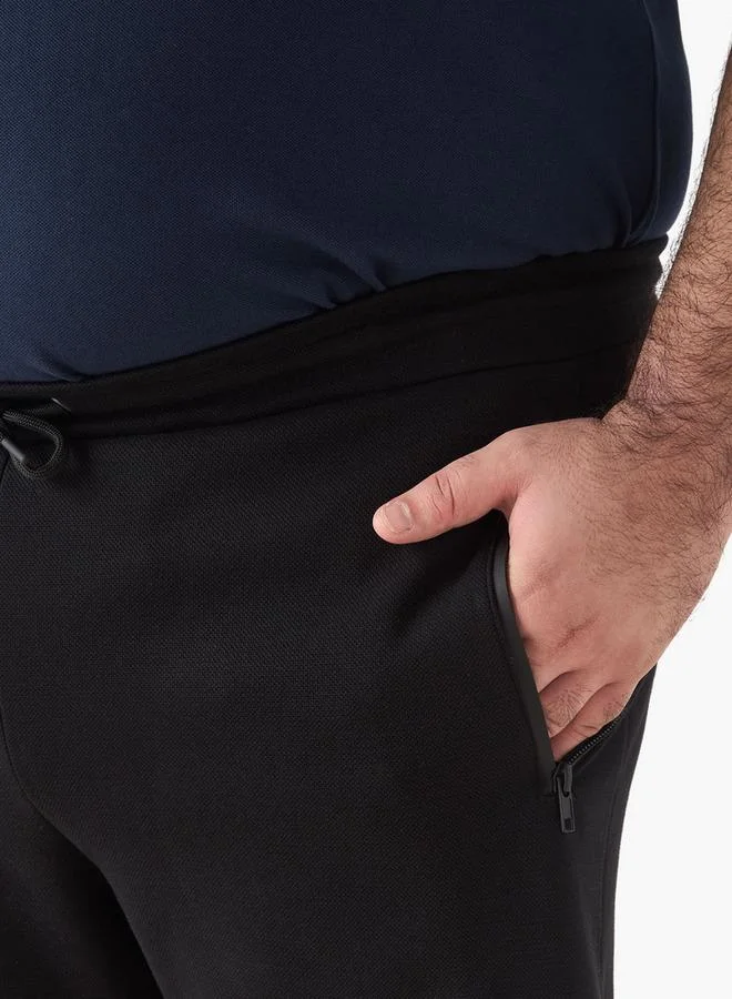 Maxim Plus Size Panelled Flexi Waist Joggers with Pockets