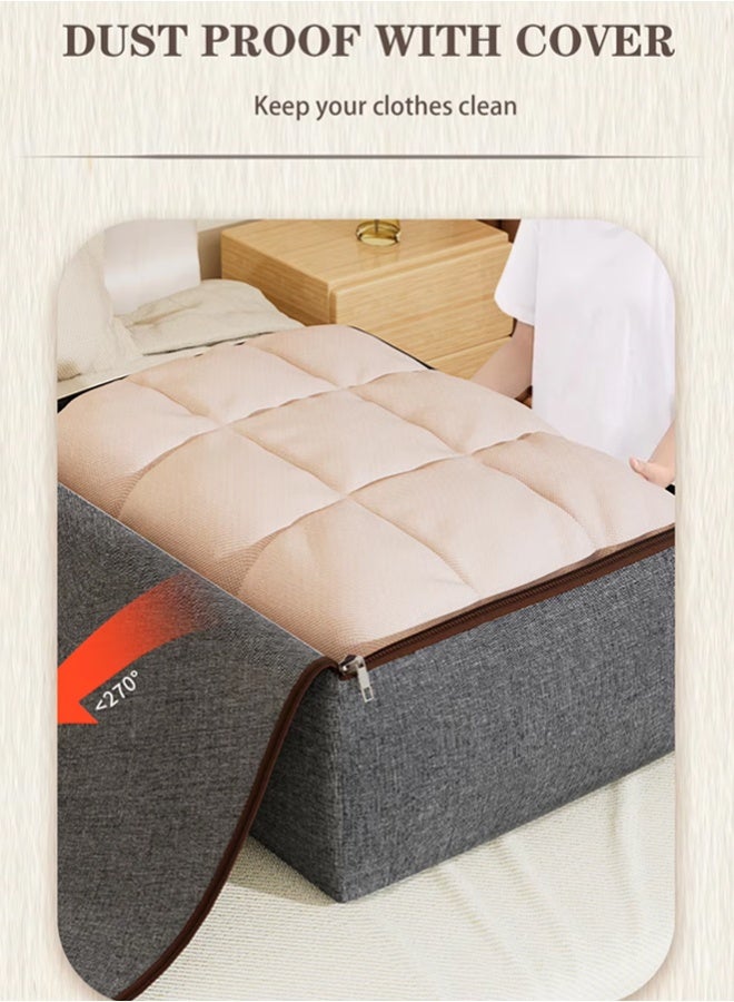 1/2/3 عبوات تنظيم الحقائب مع سحابات ومقابض حقيبة تخزين، حقيبة تخزين الملابس موفرة للمساحة، حقائب متحركة قابلة للطي للسفر والانتقال إلى المنزل، بيج، رمادي - Image 3