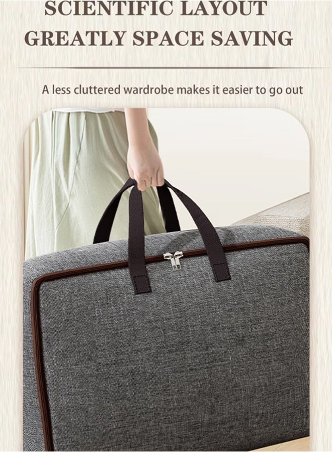 1/2/3 عبوات تنظيم الحقائب مع سحابات ومقابض حقيبة تخزين، حقيبة تخزين الملابس موفرة للمساحة، حقائب متحركة قابلة للطي للسفر والانتقال إلى المنزل، بيج، رمادي - Image 2