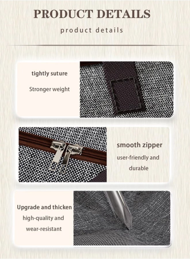 1/2/3 عبوات تنظيم الحقائب مع سحابات ومقابض حقيبة تخزين، حقيبة تخزين الملابس موفرة للمساحة، حقائب متحركة قابلة للطي للسفر والانتقال إلى المنزل، بيج، رمادي - Image 4