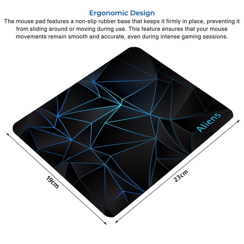 Aliens Mouse Pad for Computer, Laptop, Smooth Premium Cloth Surface, Non-Slip Rubber Base, Speed and Precision Operation Compatible with Laser and Optical Mouse, Gaming, Office, Home 230x190mm (3D-01) - Image 3