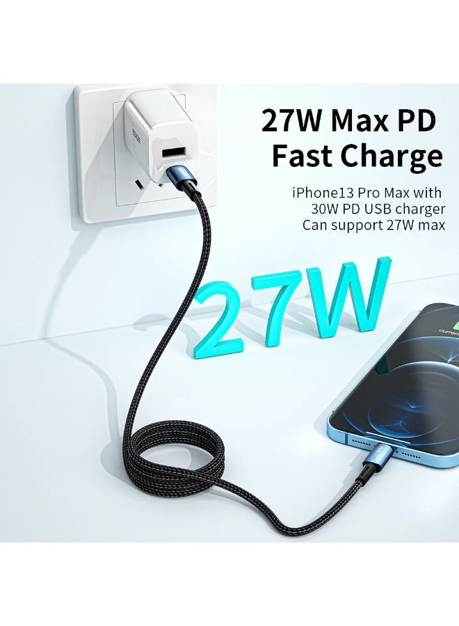 ESSAGER USB-C to Lightning Cable 27W Fast Charging 3A iPhone Charger Cable 1M, PD Fast Charge Data Cable 480Mbps - Image 5