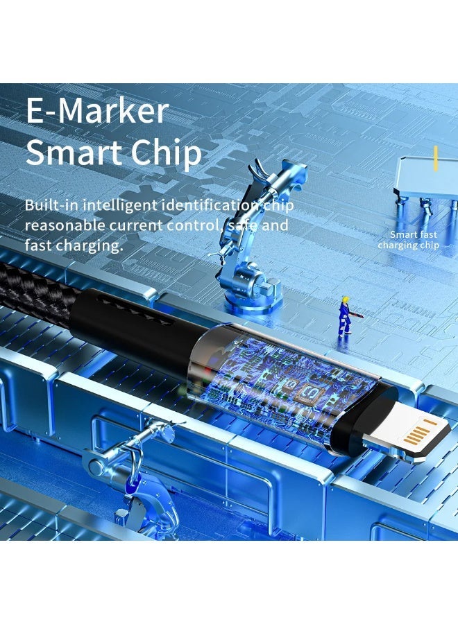 ESSAGER USB-C to Lightning Cable 27W Fast Charging 3A iPhone Charger Cable 1M, PD Fast Charge Data Cable 480Mbps - Image 3