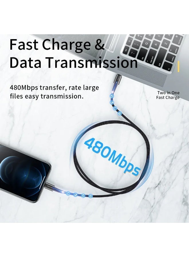 ESSAGER USB-C to Lightning Cable 27W Fast Charging 3A iPhone Charger Cable 1M, PD Fast Charge Data Cable 480Mbps - Image 4