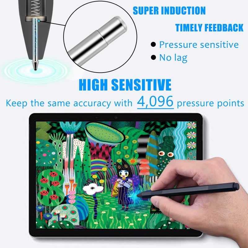 REEYEAR No Wear Out Titanium Alloy Pen Tips fits for Surface Pen, Realititcs Pencil Like Refill Replacement Nibs fits for Microsoft Surface Pro 7 6 5 4 Series(Model 1776) Surface Laptop Stylus Pen,2 Pack - Image 3