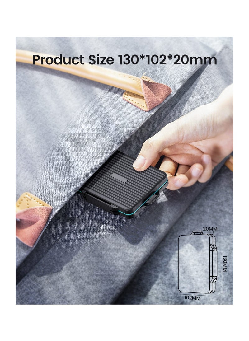 SYOSI 24 Slots SD Card Case Holder, Memory Card Case Water-Resistant Anti-Shock Memory Card Case for SD/Micro SD SDXC SDHC TF Card Carrying Storage Organizer Protector Cover with Labels&Carabiner  - Image 5
