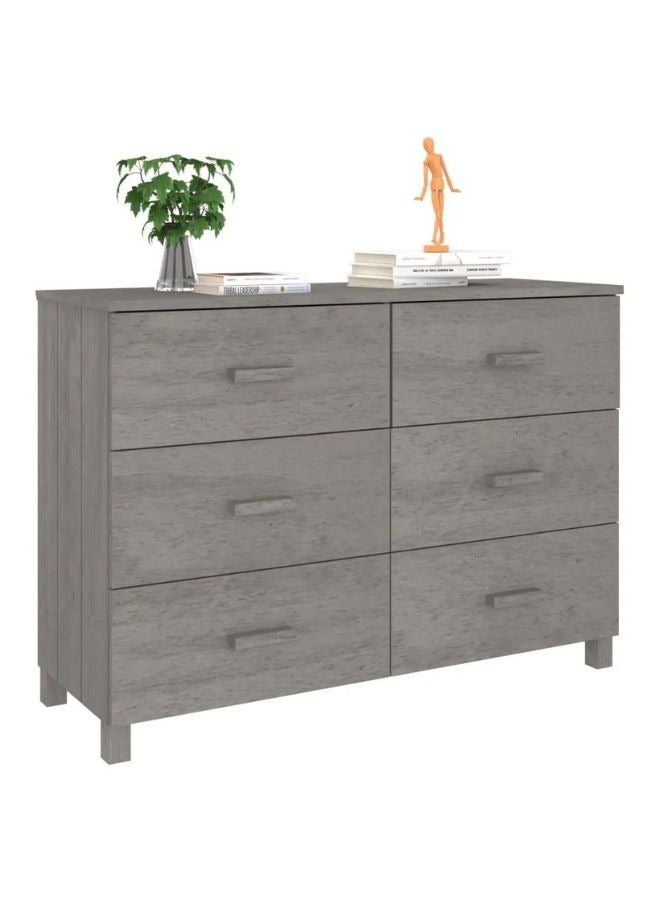 vidaxl vidaXL Sideboard HAMAR Light Grey 113x40x80 cm Solid Wood Pine  - Image 2