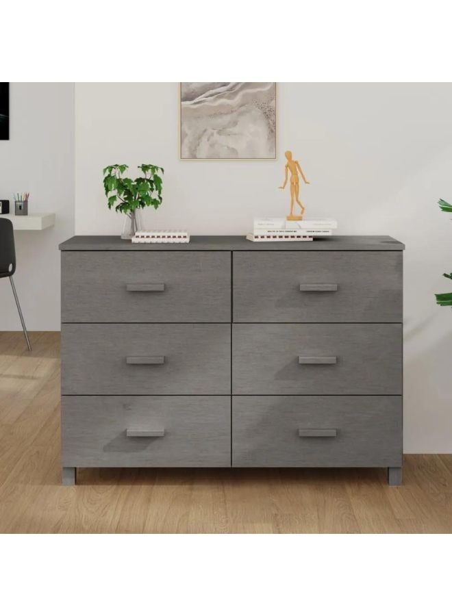 vidaxl vidaXL Sideboard HAMAR Light Grey 113x40x80 cm Solid Wood Pine  - Image 1