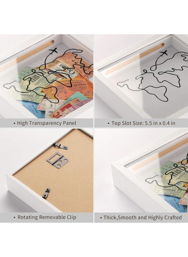 NANAO Adventure Archive Travel Memory Keepsake Life in a Box Frame with Non-Marking Nail for Travel Gifts Essentials, 8in Travel Collection Shadow Box Frame Display Case for Ticket Photo Postcard - Image 4