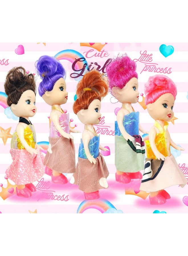FunBlast Doll Toys for Kids, (Pack of 5 Pcs)- Small Doll for Girls- 10 CM Cute Realistic Dolls for Girls, Dolls for 3+ Years Girls (5Pcs, Multicolor) - Image 4
