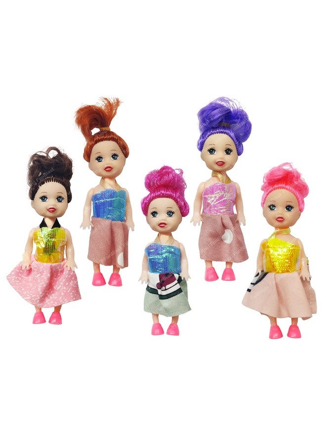 FunBlast Doll Toys for Kids, (Pack of 5 Pcs)- Small Doll for Girls- 10 CM Cute Realistic Dolls for Girls, Dolls for 3+ Years Girls (5Pcs, Multicolor) - Image 1