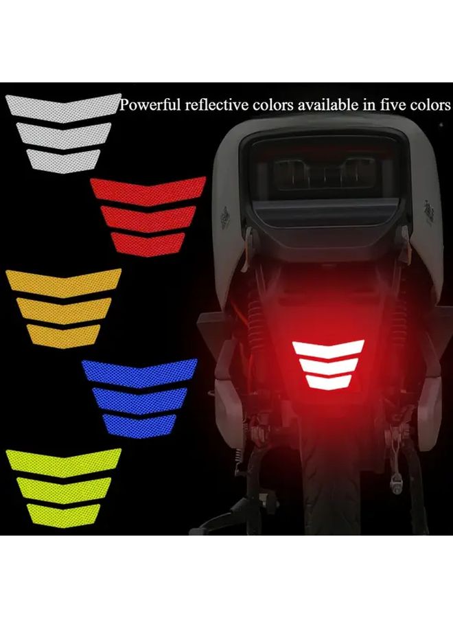 Reflective Warning Trapezoidal Arrow Sticker Tape For Motorcycle Mudguard White Red Yellow Blue Green - Image 1