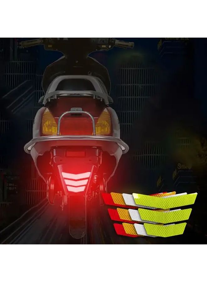 Reflective Warning Trapezoidal Arrow Sticker Tape For Motorcycle Mudguard White Red Yellow Blue Green - Image 4