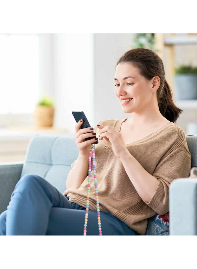 سلسلة هواتف محمولة ملونة عامة بخرز، غطاء هاتف محمول للتعليق بقطع إدخال، حزام هاتف محمول بخرز أكريليك ملون، حزام تعليق هاتف محمول على الكتف، عقد لؤلؤي كحزام تعليق هاتف محمول حول الرقبة - Image 3