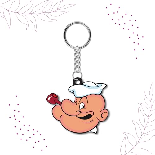 Bhai Please Popeye Wooden Keychain For Car, Bike, Office, Home (Pack Of 1) Multicolour Key Chain With Ring | Gift Men, Women, Girls, Boys, Him And Her, Multicolor) - Image 3