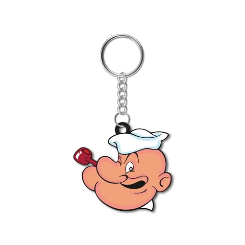 Bhai Please Popeye Wooden Keychain For Car, Bike, Office, Home (Pack Of 1) Multicolour Key Chain With Ring | Gift Men, Women, Girls, Boys, Him And Her, Multicolor) - Image 1