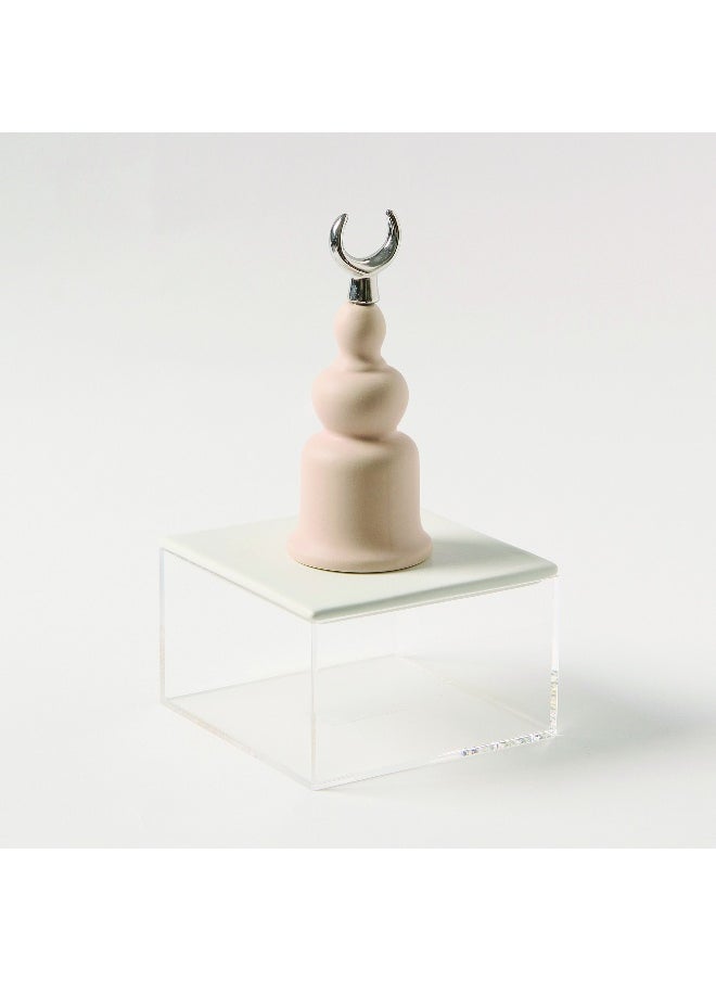 Homez - La Mesa light pink acrylic decorative box with silver crecent 12*12*23.3 - Image 1