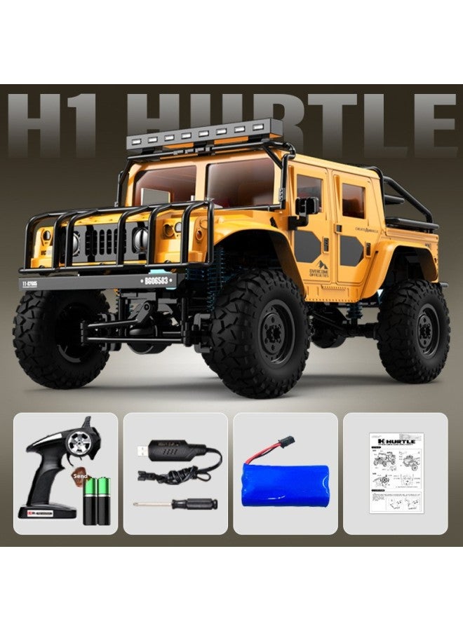 English Version Full-scale Four-wheel Drive Climbing Off-road Vehicle Alloy Simulation Hummer All-terrain High-speed Model RC Remote Control Vehicle-Colour:Extra Large Off-road Vehicle  Light + Metal Beam + Metal Rotation-Proportion:Standard Package  Comes With Screwdriver  - Image 1