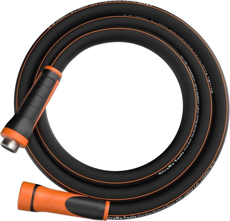 Giraffe Tools Garden Leader Hose 15ft x 5/8", Short Water Hose Heavy Duty, Flexible, Lightweight Hybrid Hose with Swivel Handle, Male to Female Fittings, Burst 600 PSI - Image 1