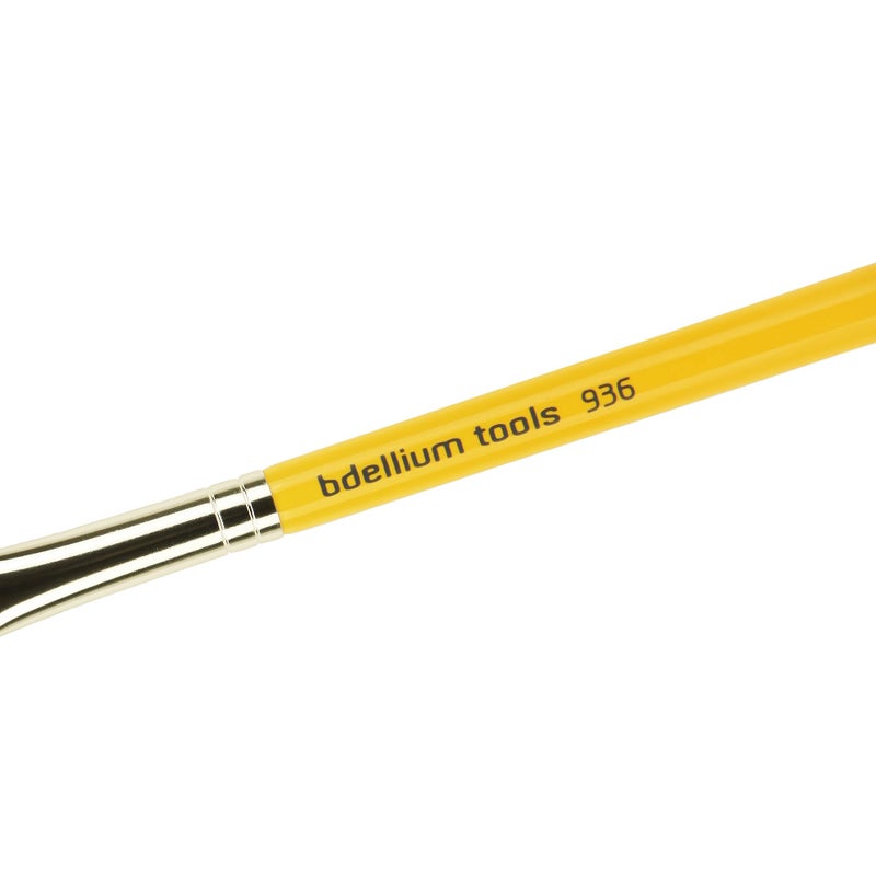 Bdellium Tools Professional Makeup Brush - 936 Concealer - Short Wooden Handle for Convenient Travel, For Blending Concealer (Yellow, 1pc) - Image 3