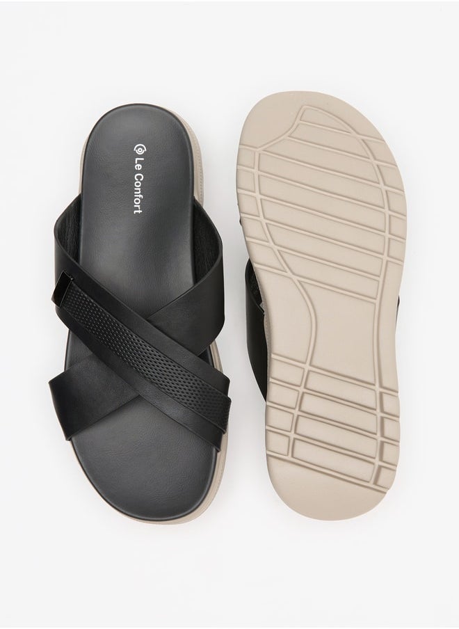 Le Confort Men Cross Strap Slip-On Sandals  - Image 4