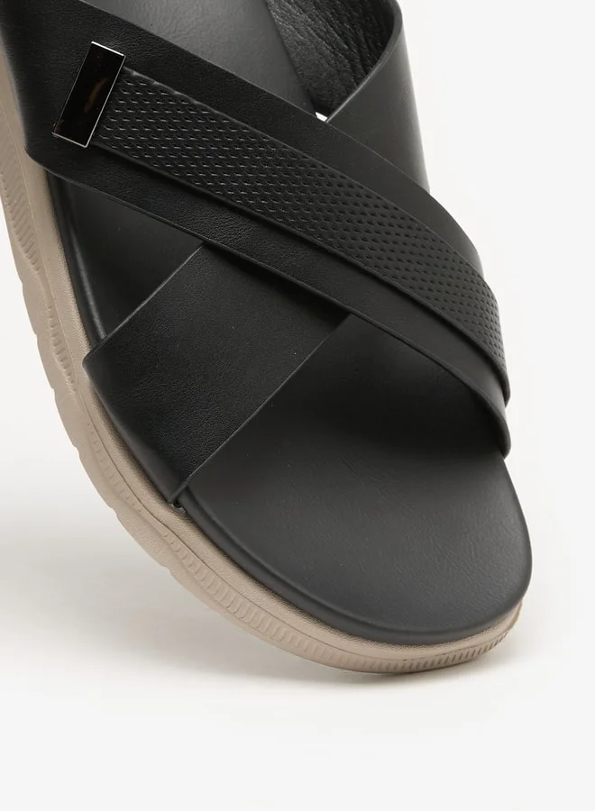 Le Confort Men Cross Strap Slip-On Sandals