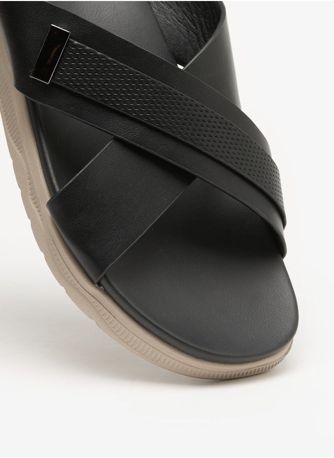 Le Confort Men Cross Strap Slip-On Sandals  - Image 3