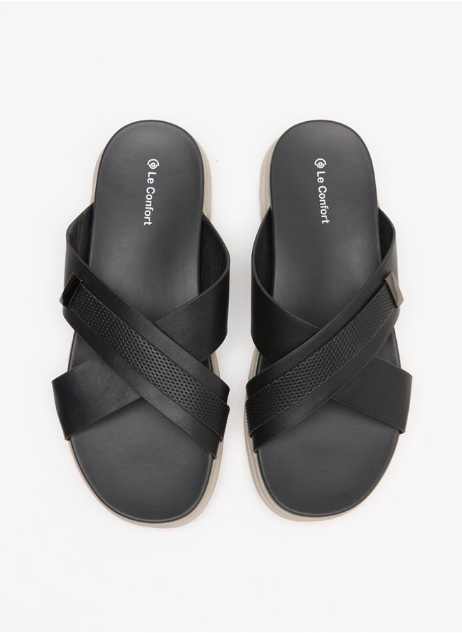 Le Confort Men Cross Strap Slip-On Sandals  - Image 1