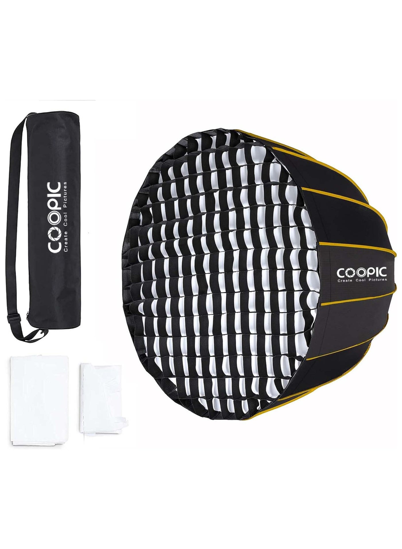 COOPIC CS-70 Portable Hexagonal Softbox Size 27.5inch / 70cm with Soft Cloth and Honey Comb Umbrella Design Silver Reflector Soft Box for Speedlite Studio Flash Photography Light