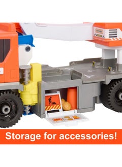 MATCHBOX Matchbox Cars Playset, Action Drivers Transforming Excavator, Large Toy Truck, 1:64 Scale Construction Vehicle & 4 Accessories  - Image 5