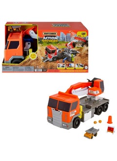 MATCHBOX Matchbox Cars Playset, Action Drivers Transforming Excavator, Large Toy Truck, 1:64 Scale Construction Vehicle & 4 Accessories  - Image 1