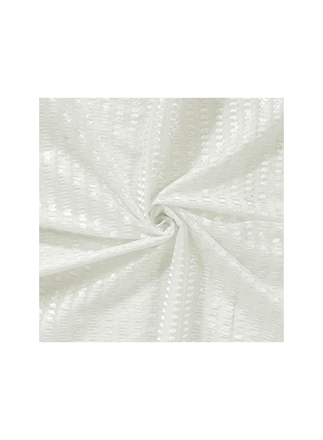 The Bros Window Curtains 5 feet Long Set of 2 for Living Room Bedroom, Kitchen | Semi Transparent | Crystal Sheer Curtains | (118 x 152 cm, White) - Image 3