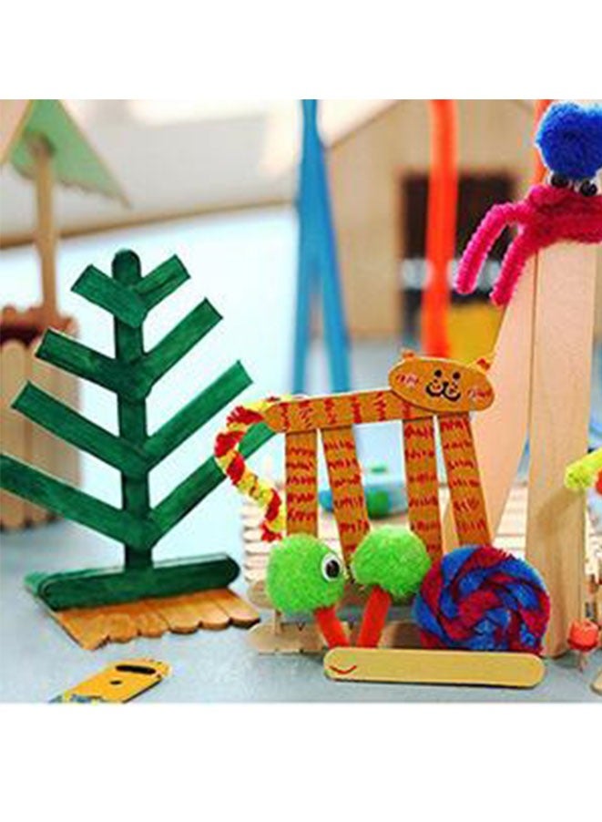 Muyixin 200 قطعة من أعواد المصاصة الخشبية المصنوعة من الخشب الطبيعي وأدوات الكيك للأطفال والأعمال الفنية والحرف اليدوية - Image 4