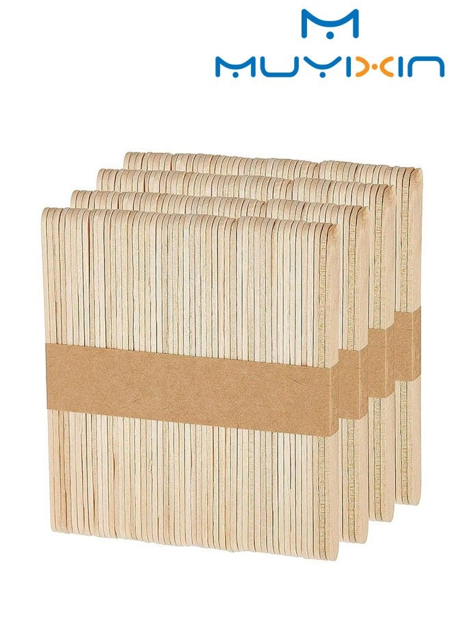 Muyixin 200 قطعة من أعواد المصاصة الخشبية المصنوعة من الخشب الطبيعي وأدوات الكيك للأطفال والأعمال الفنية والحرف اليدوية - Image 1