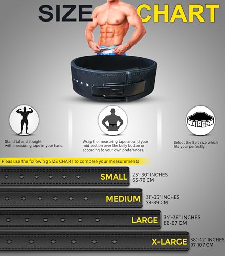 RAD Weight Lifting Gym Belt for Men & Women, Size 38-42 Inches, Thick 10MM & Width 4 Inch, Lever Powerlifting Belt, Black Leather - Image 5