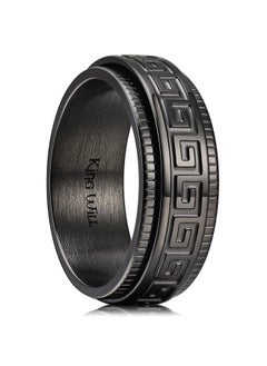 8Mm Black Spinner Stainless Steel Ring Fidget Ring Anxiety Ring For Men Greek Key Pattern - pzsku/Z9DD4CECDA89959043FE5Z/45/_/1735214636/e844dce0-66d8-4069-8c48-79189e95f894