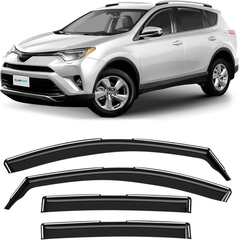 CLIM ART حراس المطر في القناة من CLIM ART لتويوتا RAV4 2013-2018 - مجموعة مكونة من 4 قطع - Image 1