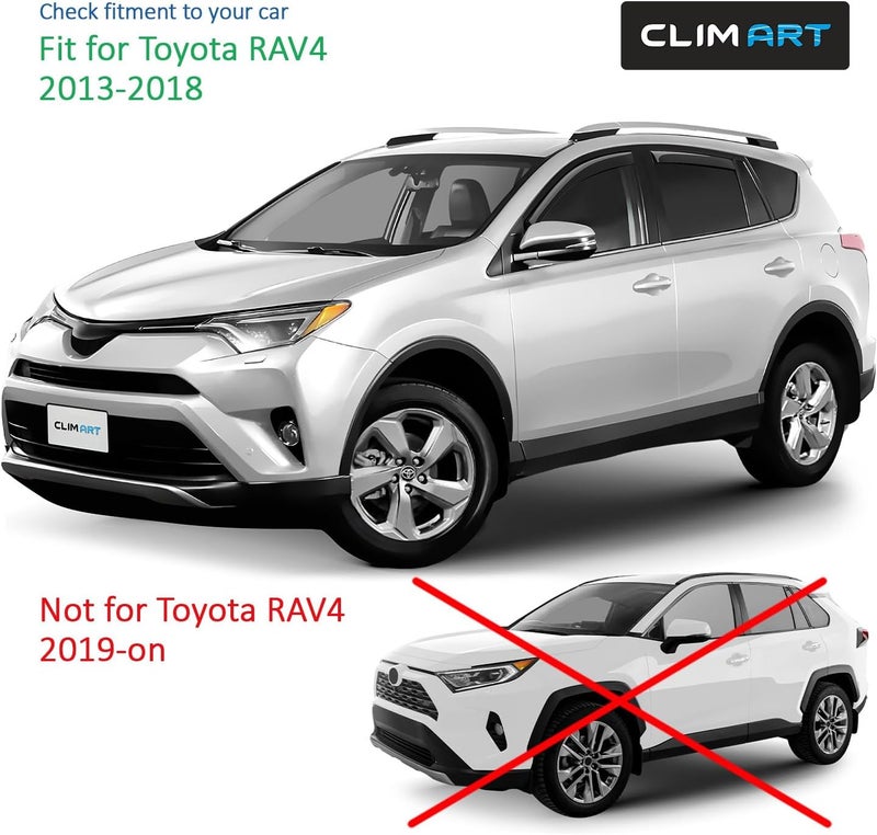 CLIM ART حراس المطر في القناة من CLIM ART لتويوتا RAV4 2013-2018 - مجموعة مكونة من 4 قطع - Image 5