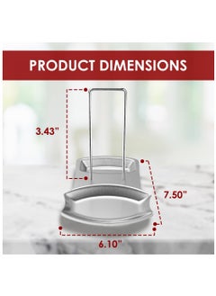 Excefore Lid and Spoon Rest, Pot Lid Holder Spoon Rest, Stainless Steel Utensils Pan Pot Cover Lid Rack Stand Organizer, Multifunctional Storage Soup Spoon Rests Rack Kitchen Decor Tool  - Image 3