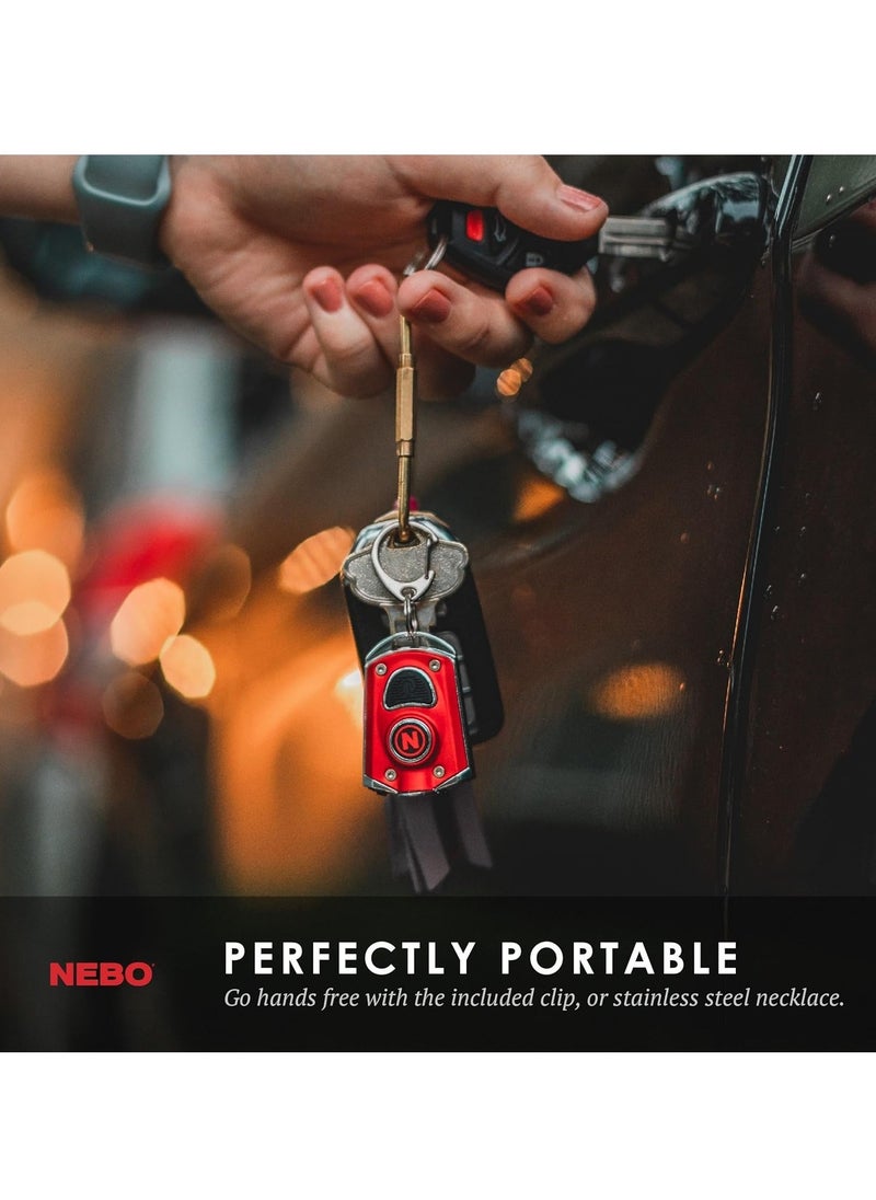 NEBO Key Ring Flashlight, Rechargeable LED Keychain Light, Compact And Portable Mini Pocket Flashlight, Super Bright Handheld Keychain Torch For Indoor And Outdoor, (1pc, Grey)  - Image 2
