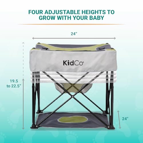 KidCo - GoPod Adjustable Height Travel Activity Seat with Floor Mat, Portable Baby Chair, Baby Activity Center (Pistachio) - Image 4